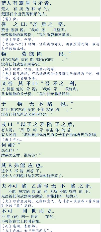 自相矛盾翻译及原文_韩非子难势自相矛盾