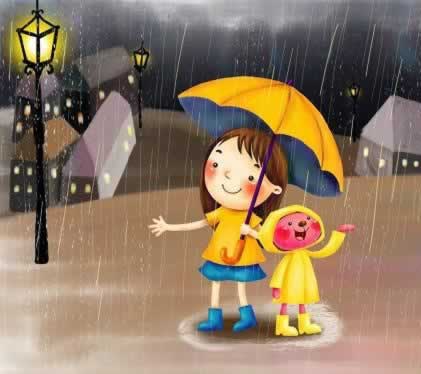 雨天短句暖心话