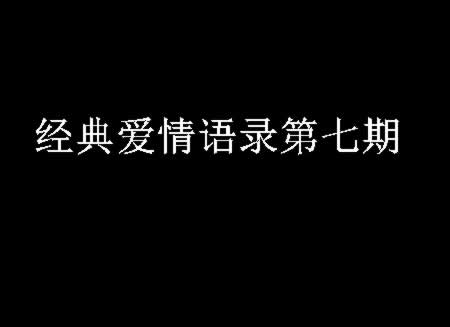 经典爱情语录第七期
