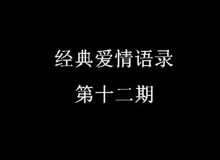 经典爱情语录第十二期